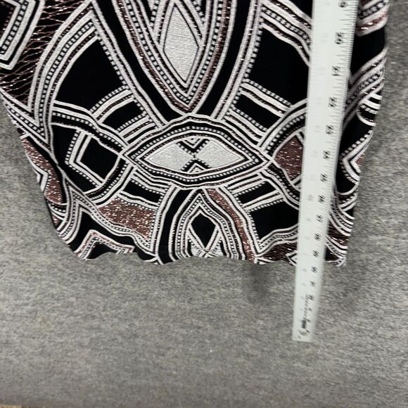 Speechless Dress Women 0 Black Geometric Sheath Midi Zipper Lined Sleeveless - Picture 5 of 7